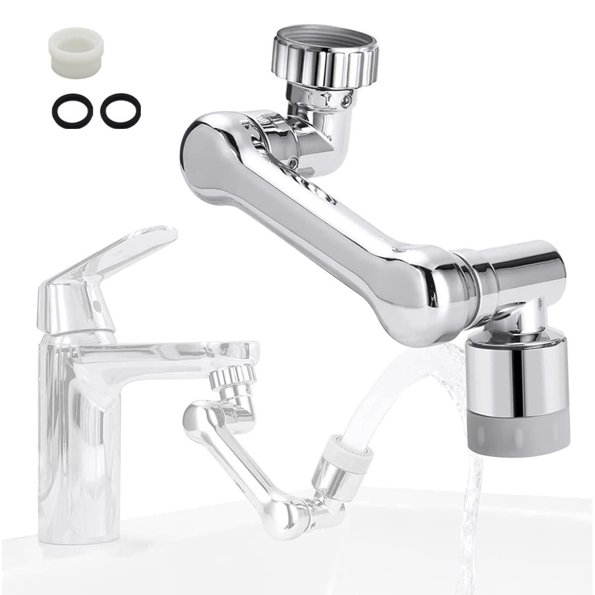 HASTHIP Swivel Faucet Extender, 1080° Rotatable Multifunctional Extension Faucet, Universal Sink Water Aerator, 2 Mode Splash Nozzle Filter Extension, Can Be Used for Bathroom Sink, Kitchen Sink HASTHIP Swivel Faucet Extender, 1080° Rotatable Multifunctional Extension Faucet, Universal Sink Water Aerator, 2 Mode Splash Nozzle Filter Extension, Can Be Used for Bathroom Sink, Kitchen Sink